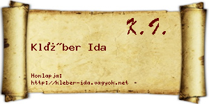 Kléber Ida névjegykártya