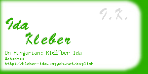ida kleber business card